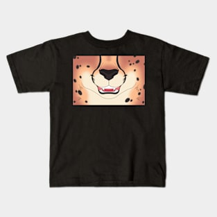 Strawberry Blonde Cheetah Face Kids T-Shirt